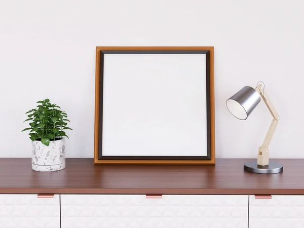 İç Salon Fotoğraf Çerçevesi Model. 3 Boyutlu Hazırlama, 3 Boyutlu Resim.