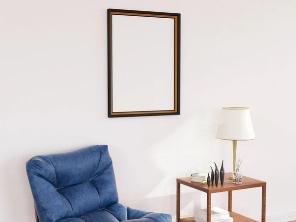 İç Salon Fotoğraf Çerçevesi Model. 3 Boyutlu Hazırlama, 3 Boyutlu Resim.