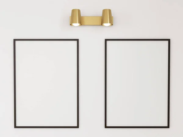 Sanat galerisindeki fotoğraf çerçevesi modeli. 3 Boyutlu Hazırlama, 3 Boyutlu Resim.