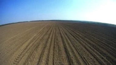 Traktör kabin içinde hareket alanından görünümünü. Makine alanında çalışan taksi çekim video. 