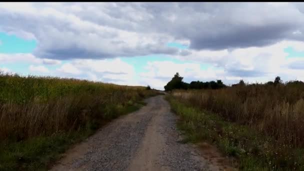소박한 비포장 도로의 오래된 버려진 — 비디오