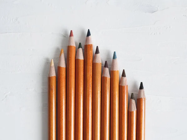 Collor Wooden Pencils White Background — Stock Photo, Image