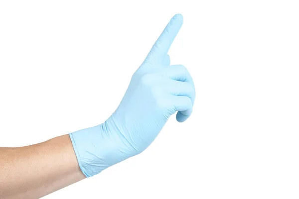 Niebieskie Rękawice Medyczne Teksturowanej — Zdjęcie stockowe