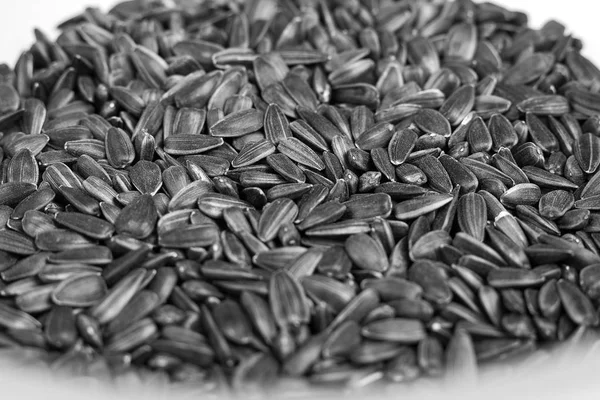 Semi di girasole nero. Vista dall'alto. Sfondo semi di girasole, sel — Foto Stock