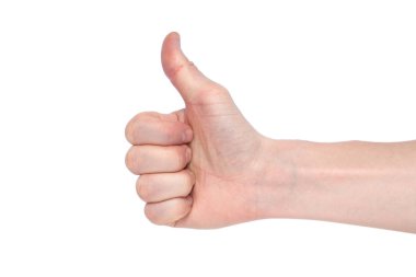 Beyaz bir arka plan üzerinde erkek el gibi gösterir. Kopya alanı 