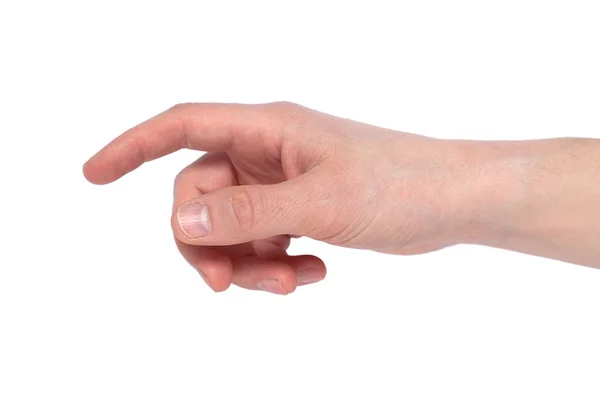 işaret ya da dokunaklı bir adamın parmak görüntüsünü beyaz izole