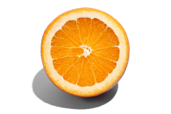 Ripe juicy delicious orange on white background. Healthy eating — Stock Photo, Image