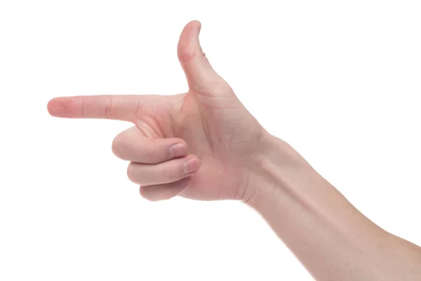 Zeiger Hand isoliert auf weißem Hintergrund — Stockfoto