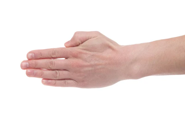 Man'ın açık eli whit üzerinde izole