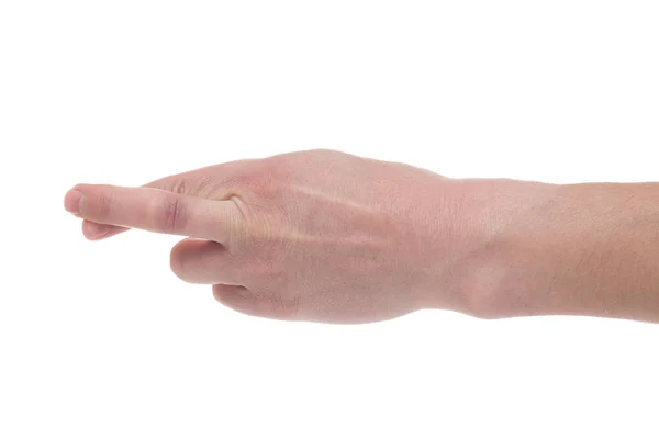 Tanda tangan disilangkan jari, simbol keberuntungan diisolasi pada putih. Cr — Stok Foto
