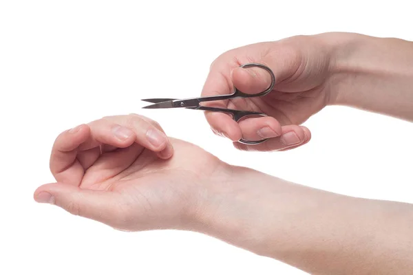 Forbici per manicure isolate su sfondo bianco . — Foto Stock