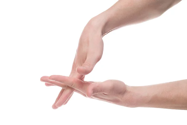 Male hands isolated on white background — Stock Photo, Image