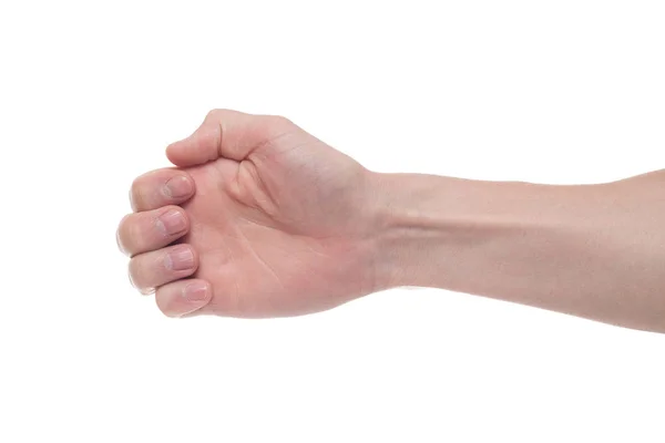 Hand hält unsichtbaren Gegenstand. Schilder-Konzept — Stockfoto