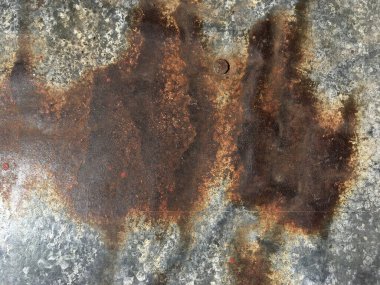 Paslı, eski, pürüzlü, metal bir doku. İç dekorasyon ve endüstriyel yapı tasarımı için koyu paslı metal desen arka planı. Vintage effec