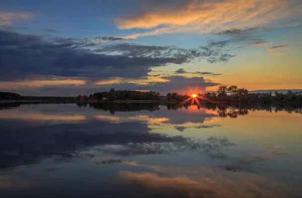 Golden Sunset Ukraine Kiev Region 2020 — Stock Photo, Image