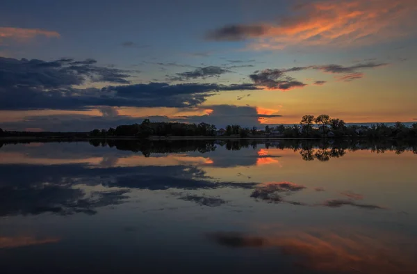 Goldener Sonnenuntergang Der Ukraine Gebiet Kiew 2020 — Stockfoto