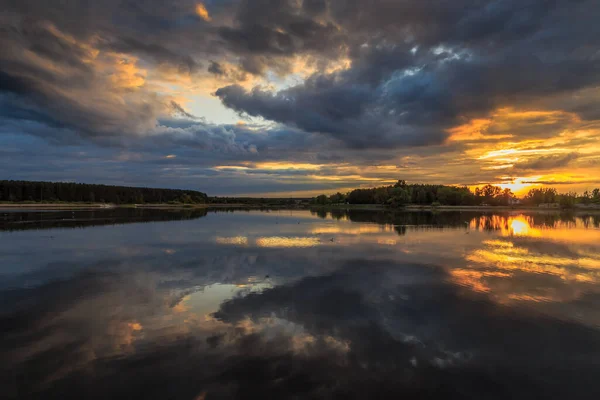 Sunset Ukraine Kiev Region 2020 — Stock Photo, Image