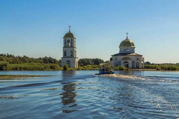 Flooded Church Transfiguration Church Kiev Region Ukraine 2020 — Stock Photo, Image