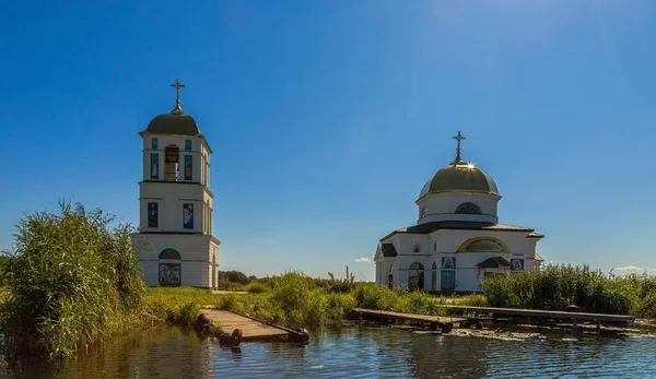 The flooded church.  Transfiguration Church.  Kiev region.  Ukraine.  08/16/2020