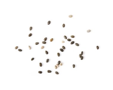 Chia beyaz arka planda izole edildi. en üstteki görünüm