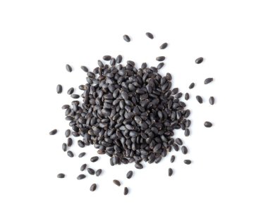 Susam beyaz arka planda izole. en üstteki görünüm