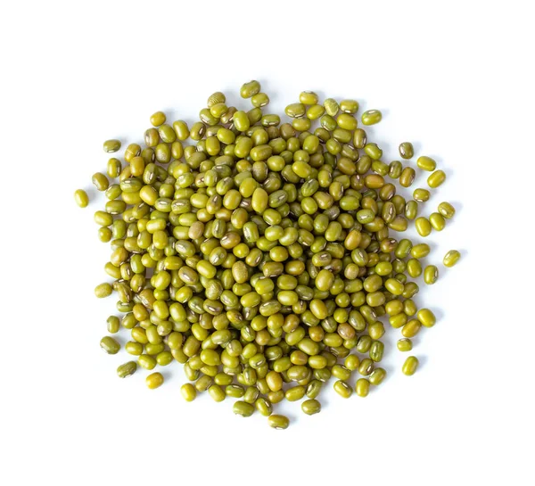 stock image Mung beans isolated on white background. top view