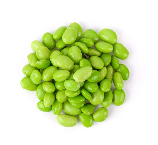 Soy beans isolated on white background. top view — Stock Photo, Image