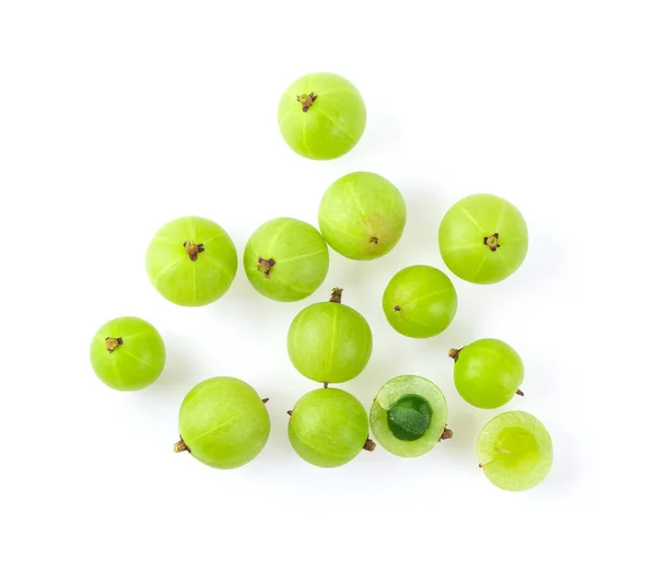 Indian gooseberry on white background. top view — Stock Photo, Image