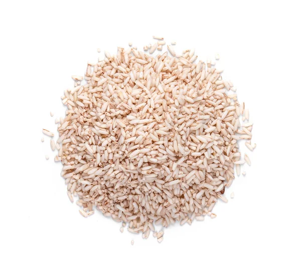 흰 바탕에는 갈색 쌀이 분리되어 있다. 맨 위 사진 — 스톡 사진