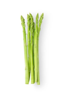 Kuşkonmaz beyaz arka planda izole edilmiş. en üstteki görünüm