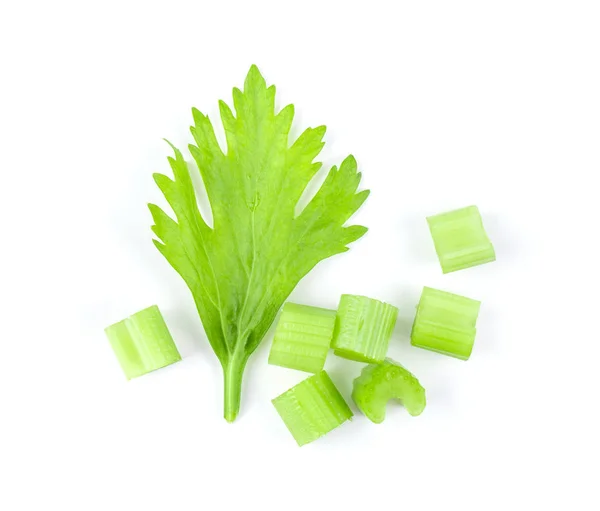 Celery isolated on white background. top view — Stock Photo, Image