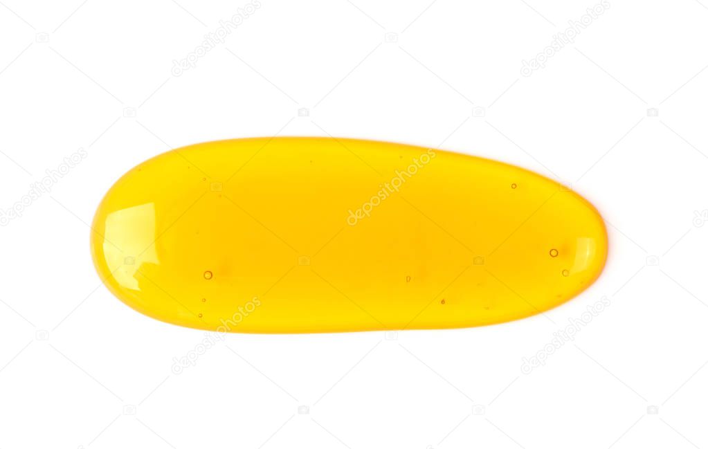 Honey isolated on white background. Top view