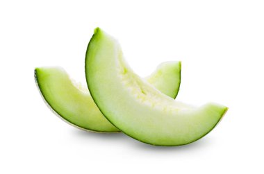 Beyaz arka planda izole edilmiş kavun. tam derinlik