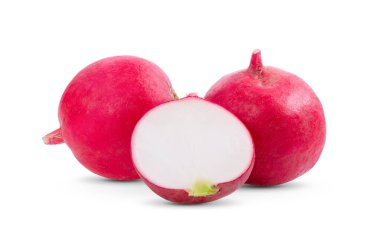 Turp beyaz arka planda izole edilmiş. tam alan derinliği