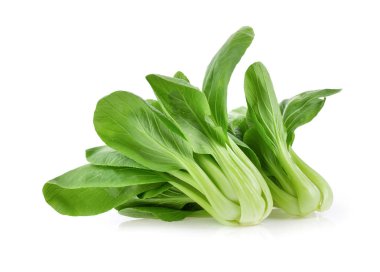 Bok choy sebzesi beyaz arka planda izole edilmiş. tam alan derinliği