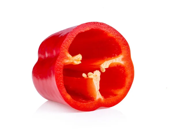 Red Bell Pepper Slice Isolated White Background — Stock Photo, Image