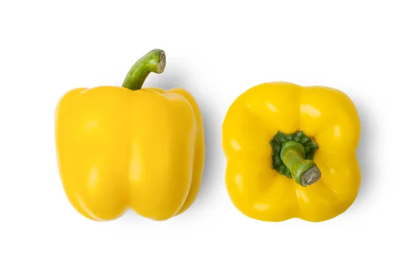 Yellow Pepper Isolated White Background Top View — Stock Photo, Image