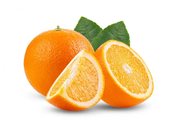 Frutta Arancione Isolata Fondo Bianco Profondità Campo Completa — Foto Stock