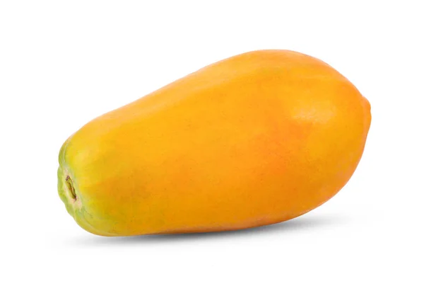 Fruta Madura Papaya Con Semillas Aisladas Sobre Fondo Blanco Profundidad — Foto de Stock