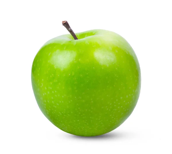 Dokonalé Čerstvé Zelené Jablko Izolovaných Bílém Pozadí Plné Hloubce Ostrosti — Stock fotografie