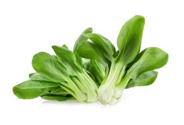 Bok choy sebzesi beyaz arka planda izole edilmiş. tam alan derinliği