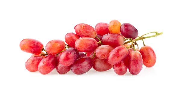 成熟的红色葡萄在白色的背景上隔离 全场深度 — 图库照片