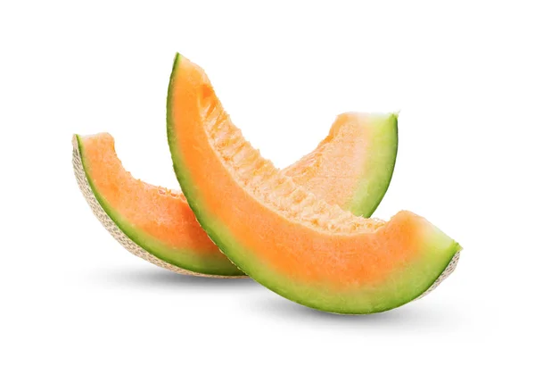 Cantaloupe Melone Isoliert Auf Weißem Hintergrund Volle Schärfentiefe — Stockfoto