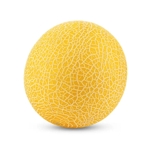 Gele Meloen Meloen Geïsoleerd Witte Achtergrond Volledige Velddiepte — Stockfoto