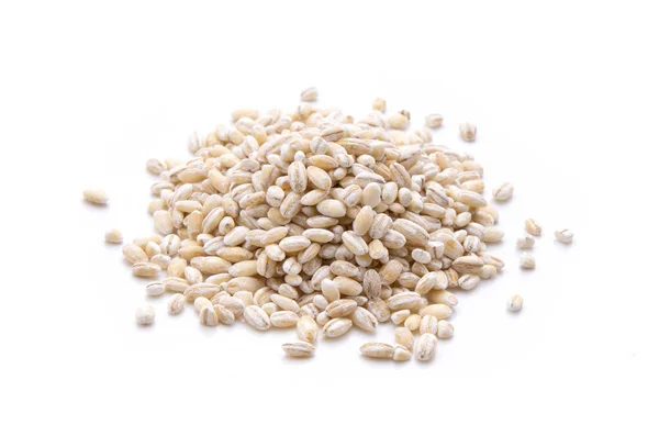 Pile Pearl Barley Isolated White — Stock Photo, Image