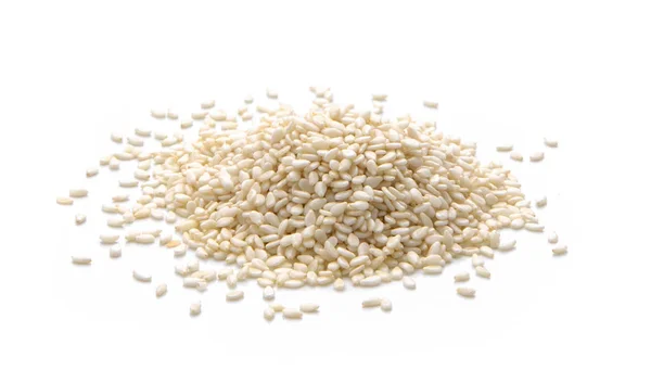 Pile Sezamová Semena Izolované Bílém Pozadí — Stock fotografie