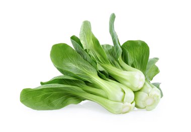 Bok choy sebzesi beyaz arka planda izole edilmiş. tam alan derinliği