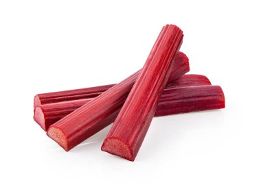Rubarb beyaz bir arka planda saplanır.