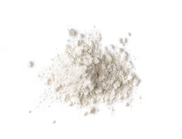 Pile Flour Isolated White Background Top View — Stock Photo, Image