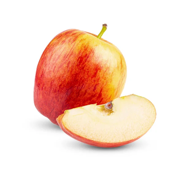 Červené Jablko Izolované Bílém Pozadí Plná Hloubka Pole — Stock fotografie